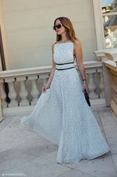 Clarisse Pleated Maxi Dress - Polka Dot