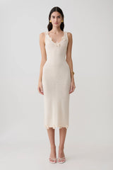 Rachael Knit Midi Dress - Nude