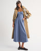 100% Cotton A&F Bra-Free Dylan Midi Dress-Blue Fog