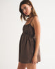 Ruched Channeled Skort-Brown