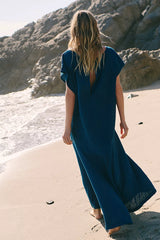 Tierney Linen Maxi Dress-Poseidon