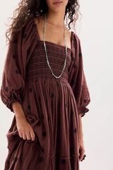 Dahlia Embroidered Maxi Dress-Burgundy Road