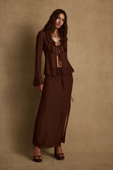 Layla Mocha Maxi Skirt