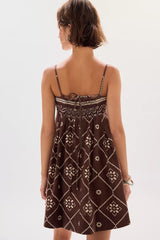 Sun Chaser Mini Dress-Brown Combo