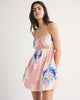 Ruched Channeled Skort-Red Pattern