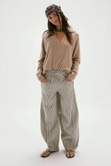 Something Good Pull-On Barrel Pants-Ivory