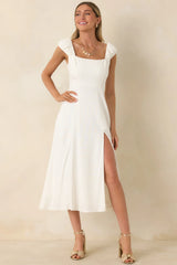 Radiant Reverie White Midi Dress