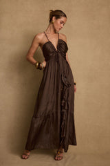 Mia Espresso Maxi Dress