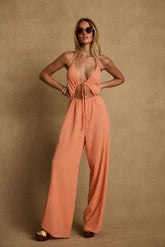 Augustine Apricot Halter Jumpsuit