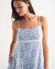 Scoopneck Flowy Mini Dress-Blue Floral
