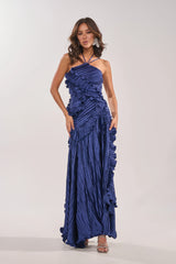 CELESTE RUFFLE MIDI DRESS