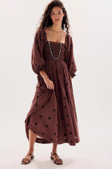 Dahlia Embroidered Maxi Dress-Burgundy Road