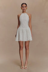 Carlina Broderie Mini Dress - White