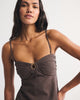 A&F Bra-Free Scarlett Strapless Linen-Blend Skort-Brown