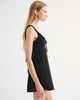 Bra-Free Tie-Front Linen-Blend Mini Dress-Black