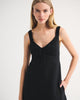 Bra-Free Tie-Front Linen-Blend Mini Dress-Black