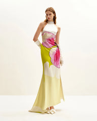 Olivia Floral Halter Gown - Multicolor