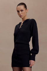 Xaden Wool Mix Knit Mini Dress - Black