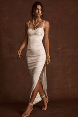 Love Me Tender Satin Corset Maxi Dress