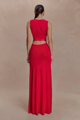 Monay Tulip Maxi Dress - Raspberry