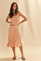 Opal Skirt Set-Peach Light Combo