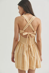 Laurel Plaid Mini Dress-Neutral Comb