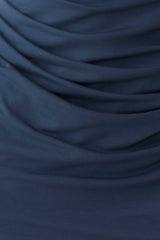 Vina Gathered Jersey Midi Dress - Ink Blue