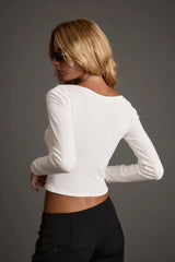 Matti White Boat Neck Top
