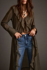 Naomi Olive Longline Top
