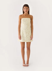 Della Lace Strapless Mini Dress - Butter