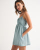 Ruched Channeled Skort-Green Plaid