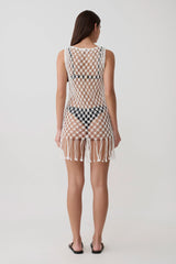 Devlin Macrame Tassel Mini Dress - Ivory