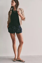 We The Free Waimea Slouchy Shorts-Black