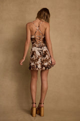 Belle Mocha Floral Mini Dress