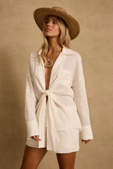 Ella Ivory Tie Top