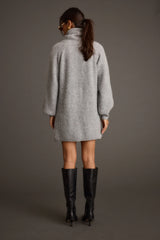 Beau Heather Grey Turtleneck Sweater Mini Dress