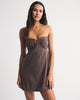 A&F Bra-Free Scarlett Strapless Linen-Blend Skort-Brown