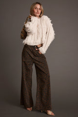 Lorie Beige Fringe Sweater