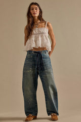 We The Free Moxie Pull-On Barrel Jeans-Blue
