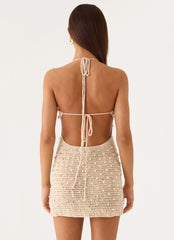 Sylvara Crochet Mini Dress - Ivory