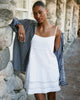 Scoopneck Flowy Mini Dress-White