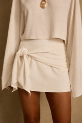 Brisa Natural Linen Mini Skirt