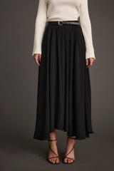 Gloria Black Midi Skirt