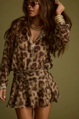 Lennox Leopard Drop Waist Micro Mini Dress