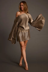 Kahlo Gunmetal Mini Dress