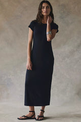 Good Feels Slim Midi Dress-Black