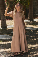 Brentwood Maxi Dress-Cocoa Mousse