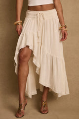 Calista Ivory High Low Maxi Skirt