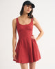 100% Cotton A&F Bra-Free Dylan Mini Dress-Red