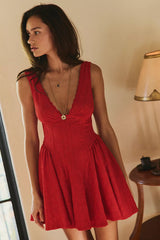 Can’t Help It Mini Dress-Red